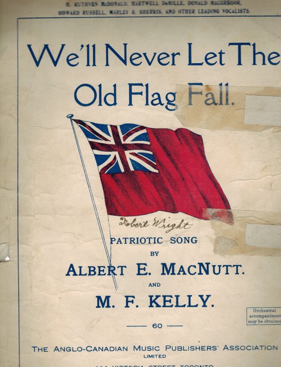 Image for We'll Never Let the Old Flag Fall Patriotic Song - Vintage Sheet Music We'll Never Let the Old Flag Fall Patriotic Song - Vintage Sheet Music