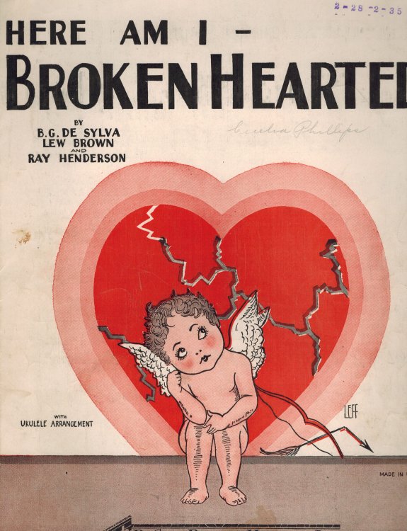 Image for Here am I Broken Hearted - Vintage Sheet Music Here am I Broken Hearted - Vintage Sheet Music