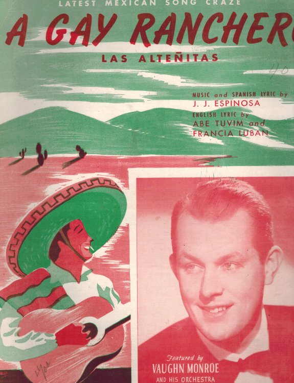 Image for A Gay Ranchero Las Altenitas - Vintage Sheet Music A Gay Ranchero Las Altenitas - Vintage Sheet Music