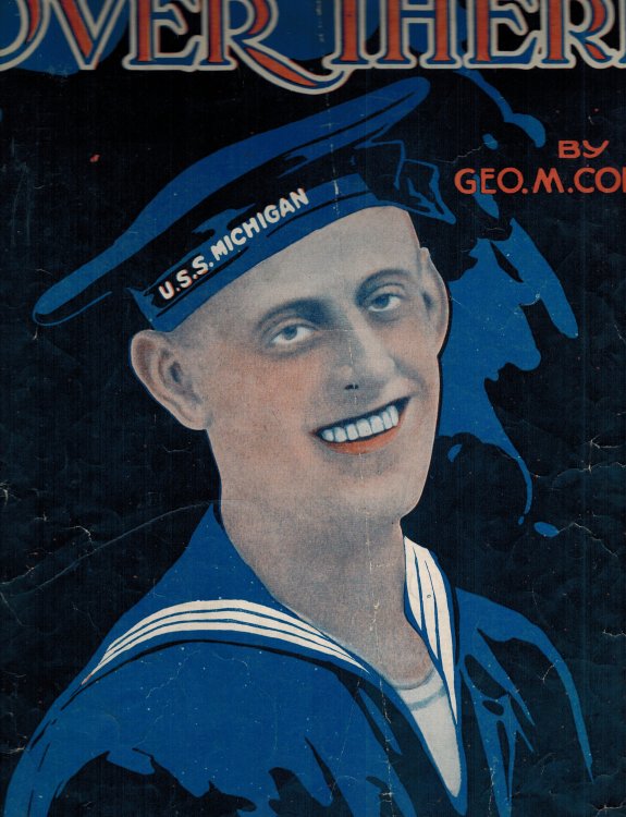 Image for Over There - Wm ( William ) J. Reilly USN Cover - Vintage Sheet Music Over There - Wm ( William ) J. Reilly USN Cover - Vintage Sheet Music