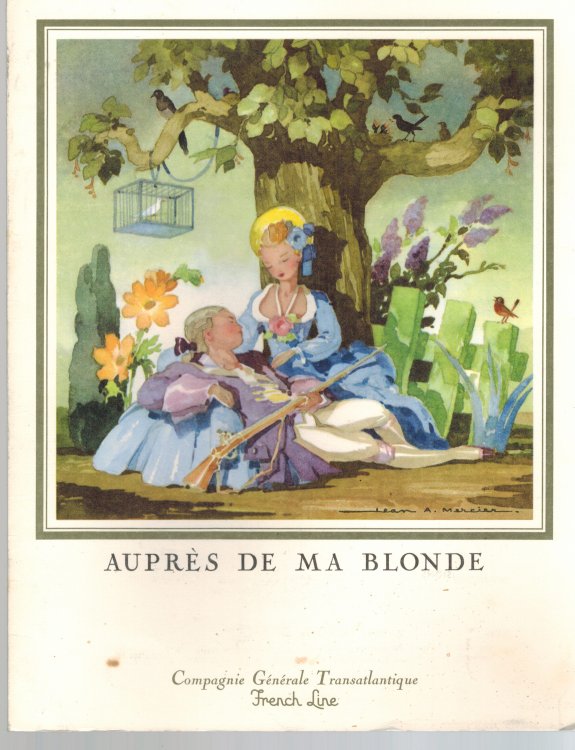 Aupres de ma Blonde - MENU du PAQUEBOT 