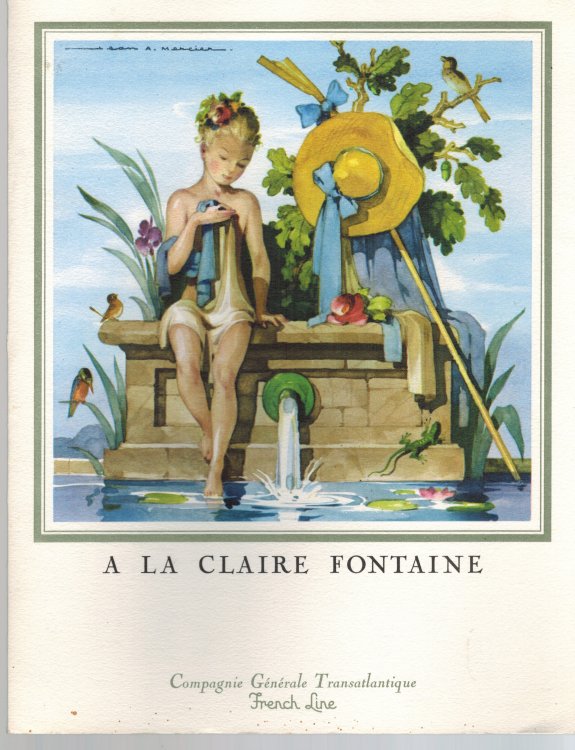 A La Claire Fontaine - MENU du PAQUEBOT 