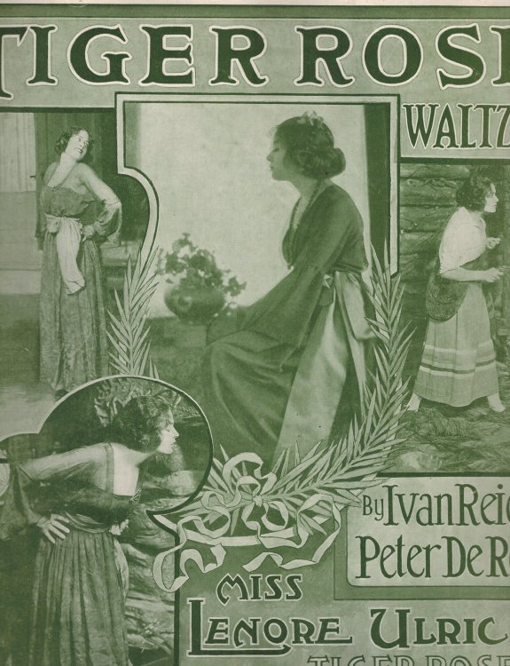 Image for Tiger Rose Waltzes - Lenore Ulric Cover - Vintage Sheet Music Tiger Rose Waltzes - Lenore Ulric Cover - Vintage Sheet Music