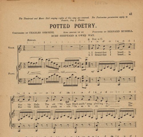 Image for Potted Poetry - Sheet Music Potted Poetry - Sheet Music