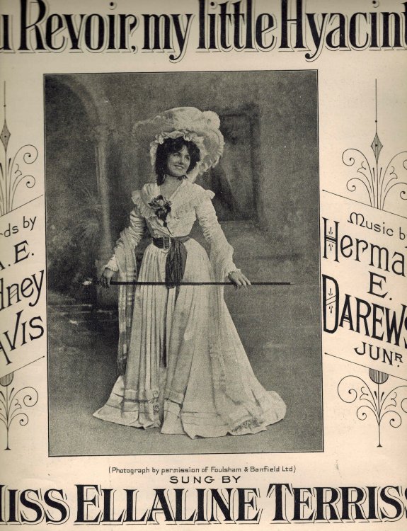 Image for Au Revoir, My Little Hyacinth - Vintage Sheet Music - as Sung By Miss Ellaline Terriss Au Revoir, My Little Hyacinth - Vintage Sheet Music - as Sung By Miss Ellaline Terriss