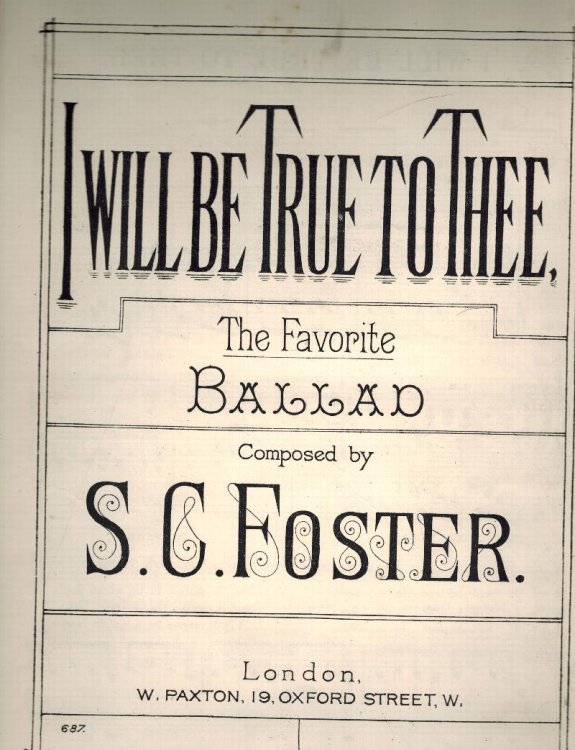 Image for I Will be True to Thee - Favorite Ballad - Vintage Sheet Music I Will be True to Thee - Favorite Ballad - Vintage Sheet Music