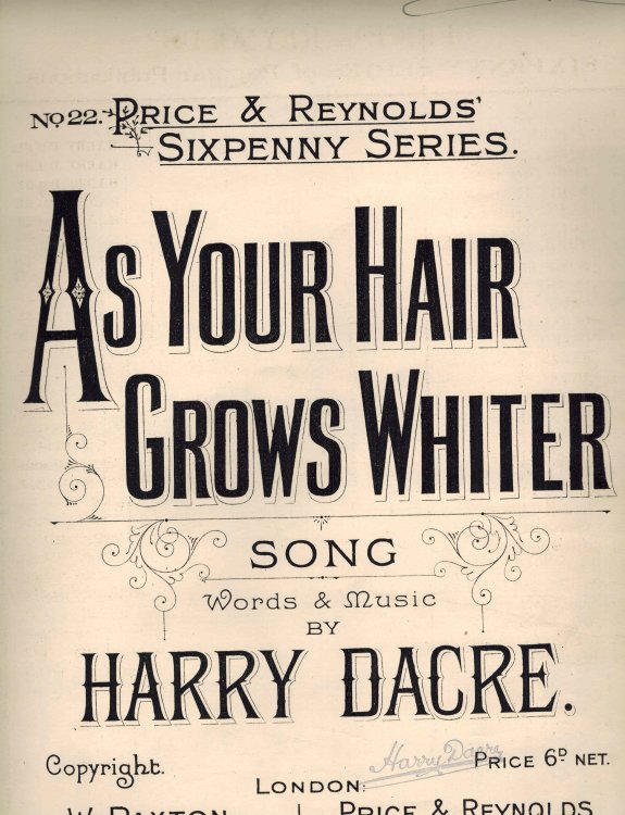 Image for As Your Hair Grows Whiter - Vintage Sheet Music As Your Hair Grows Whiter - Vintage Sheet Music