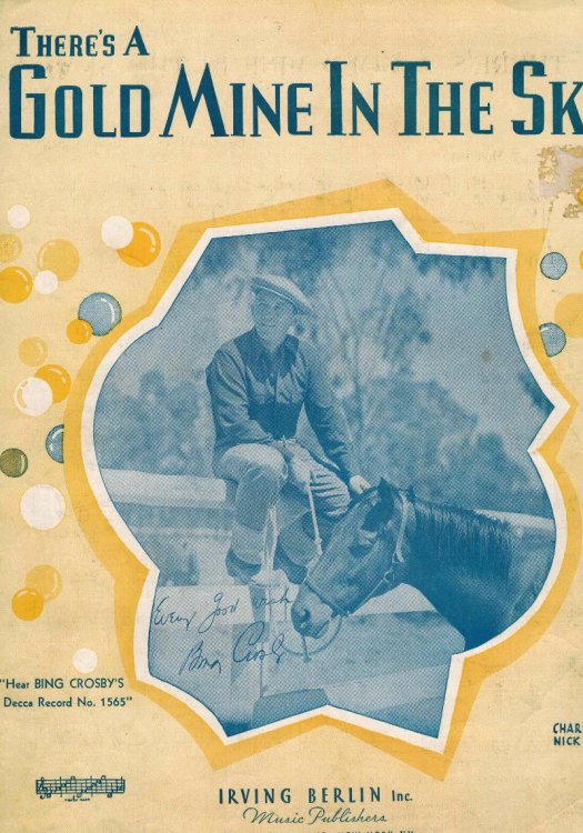 Image for There's A Gold Mine In The Sky - Bing Crosby Cover - Vintage Sheet Music There's A Gold Mine In The Sky - Bing Crosby Cover - Vintage Sheet Music