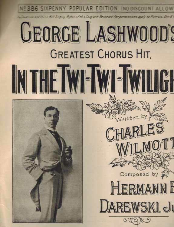 Image for George Lashwood's In the Twi-Twi-Twilight ( Twi Twi Twilight ) - Charles Lashwood Cover - Vintage Sheet Music George Lashwood's In the Twi-Twi-Twilight ( Twi Twi Twilight ) - Charles Lashwood Cover - Vintage Sheet Music
