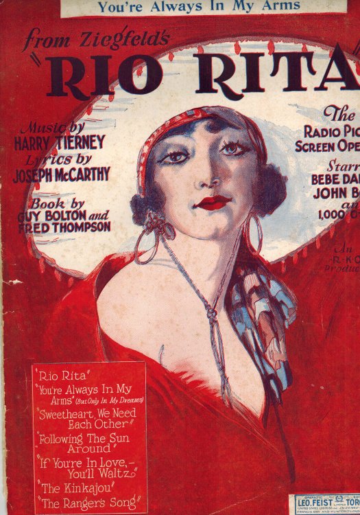 Image for You're Always In My Arms ( But Only in My Dreams ) - Vintage Sheet Music from Ziegfield's Rio Rita You're Always In My Arms ( But Only in My Dreams ) - Vintage Sheet Music from Ziegfield's Rio Rita