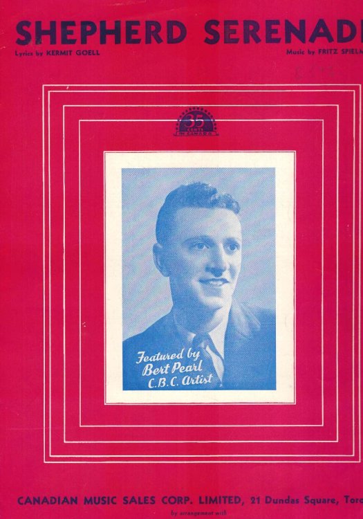 Image for Shepherd Serenade - Bert Pearl Cover -Vintage Sheet Music Shepherd Serenade - Bert Pearl Cover -Vintage Sheet Music