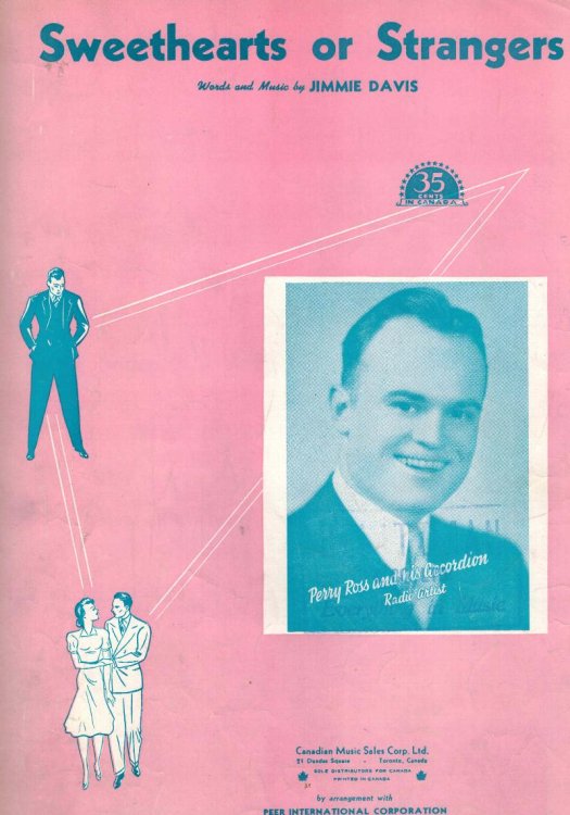Image for Sweethearts Or Strangers - Perry Ross Cover - Vintage Sheet Music Sweethearts Or Strangers - Perry Ross Cover - Vintage Sheet Music