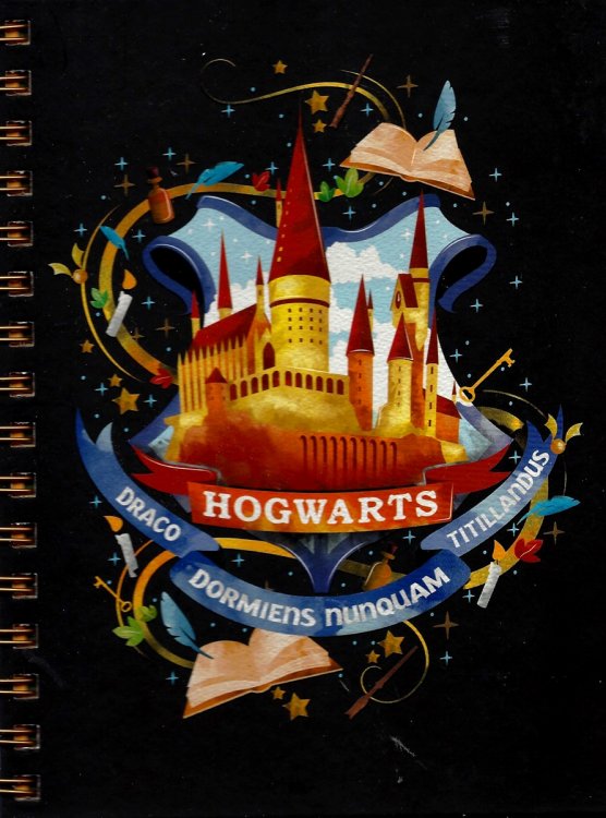HARRY POTTER SPIRAL NOTEBOOK BLACK