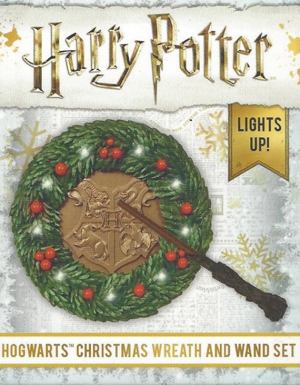 HOGWARTS CHRISTMAS WREATH AND WAND SET