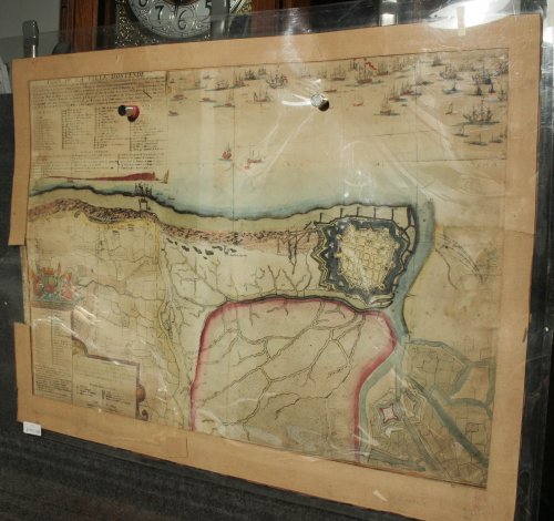 Image for HAND-COLORED ENGRAVED TOWN PLAN. HAND-COLORED ENGRAVED TOWN PLAN.