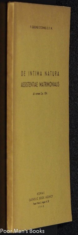 Image for DE INTIMA NATURA ASSISTENTIAE MATRIMONIALIS - AD NORMAM CAN. 1094 DE INTIMA NATURA ASSISTENTIAE MATRIMONIALIS - AD NORMAM CAN. 1094