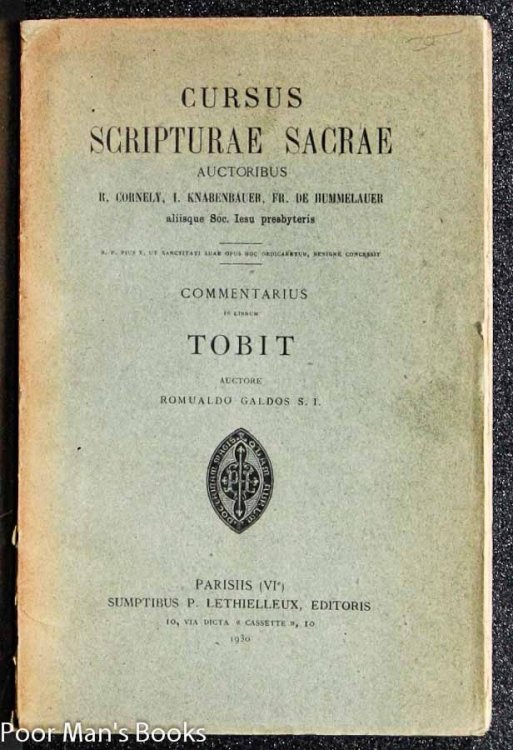 Image for COMMENTARIUS IN LIBRUM TOBIT. (CURSUS SCRIPTURAE SACRAE) COMMENTARIUS IN LIBRUM TOBIT. (CURSUS SCRIPTURAE SACRAE)