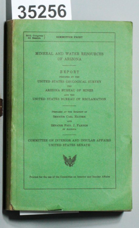 Image for MINERAL AND WATER RESOURCES OF ARIZONA MINERAL AND WATER RESOURCES OF ARIZONA