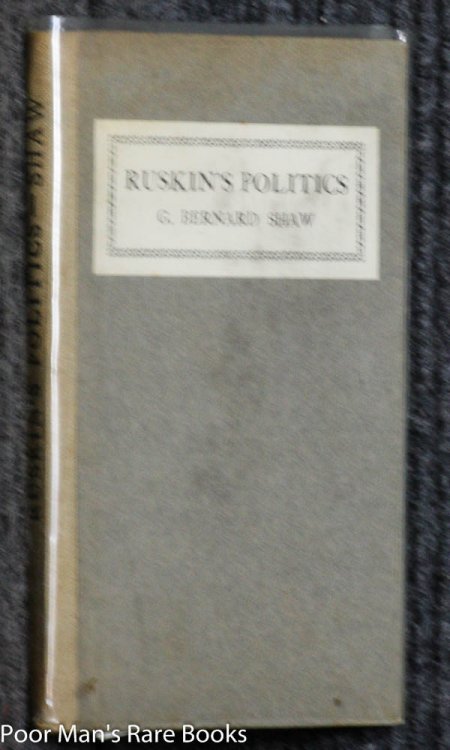 Image for RUSKIN'S POLITICS RUSKIN'S POLITICS