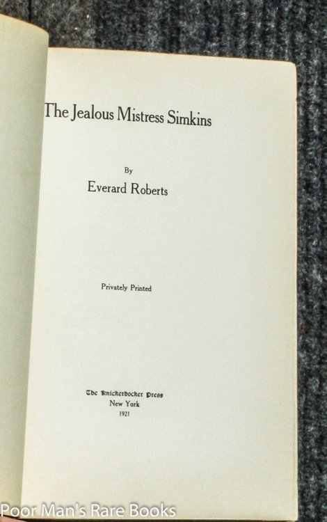 Image for THE JEALOUS MISTRESS SIMKINS THE JEALOUS MISTRESS SIMKINS