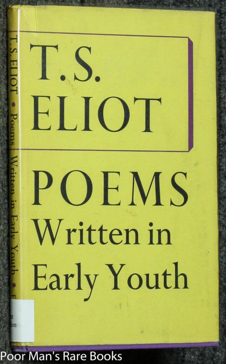 Image for POEMS WRITTEN IN EARLY YOUTH POEMS WRITTEN IN EARLY YOUTH