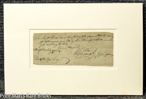 Image for Early American Revoutionary War Pay Order For Raw Silk. Early American Revoutionary War Pay Order For Raw Silk.