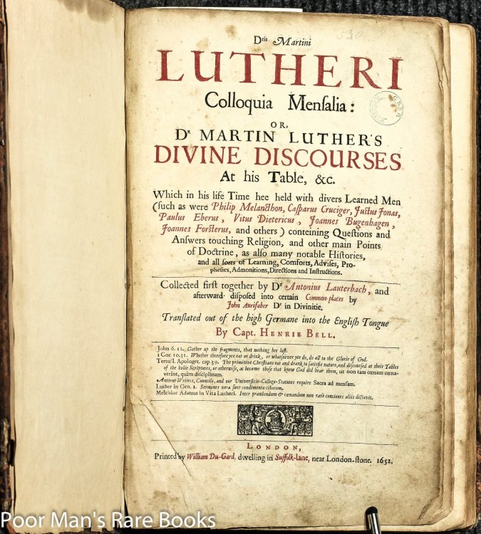 Dris Martini Lutheri Colloquia Mensalia: