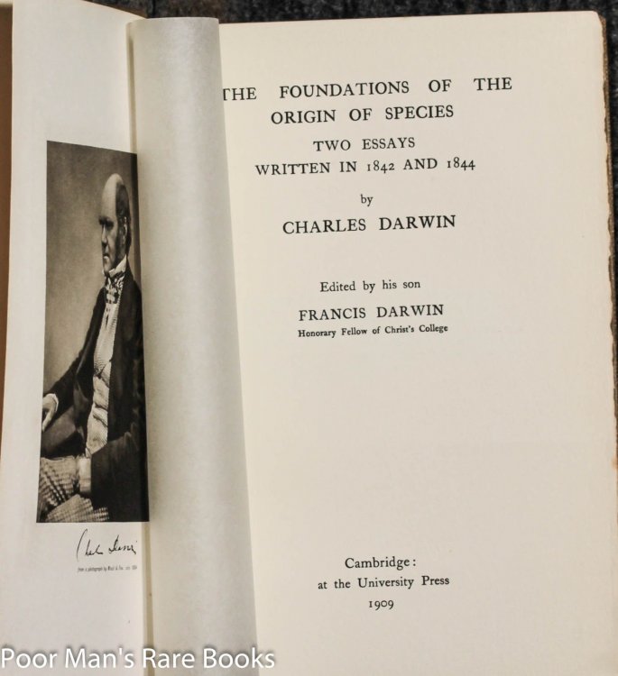 Image for The Foundations Of The Origin Of Species. Two Essays Written In 1843 And 1844. The Foundations Of The Origin Of Species. Two Essays Written In 1843 And 1844.