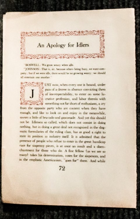 Image for An Apology For Idlers 1932 With Prospectus An Apology For Idlers 1932 With Prospectus