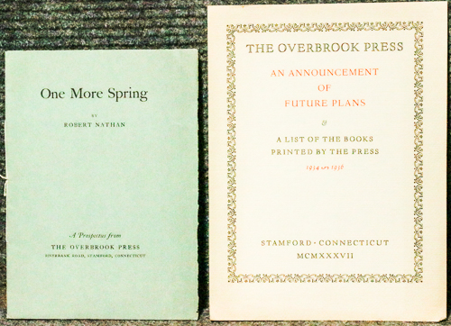 Image for Prospectuses For Overbrook Press1934-1936 Prospectuses For Overbrook Press1934-1936