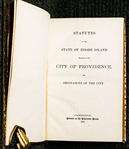 Image for Statutes Of The State Of Rhode Island Relating To The City Of Providence Statutes Of The State Of Rhode Island Relating To The City Of Providence