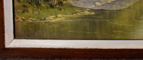Scottish Highlands Landscape, Trossach Painting, Framed [L/r/lg)