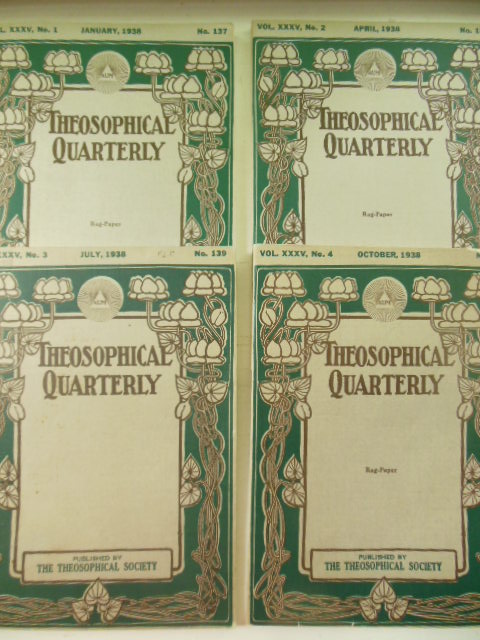 The Theosophical Quarterly Volume XXXiV, Nos.133 , 134 , 135 , 136 , the full run for 1937