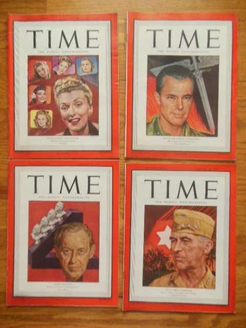 Time Magazine January 8 15, 22, 29, 1945 (four Consecutive Issues)