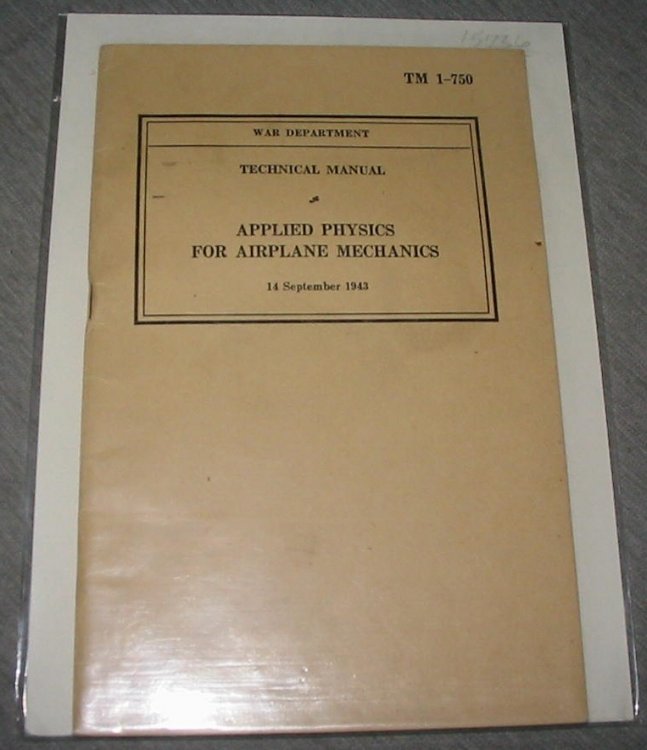 Image for Technical Manual Applied Physics for Airplane Mechanics - Tm 1-750 Technical Manual Applied Physics for Airplane Mechanics - Tm 1-750