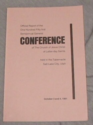 Image for OFFICIAL REPORT - 151ST SEMI-ANNUAL CONFERENCE OF THE CHURCH OF JESUS CHRIST OF LATTER-DAY SAINTS: October 1981 OFFICIAL REPORT - 151ST SEMI-ANNUAL CONFERENCE OF THE CHURCH OF JESUS CHRIST OF LATTER-DAY SAINTS: October 1981