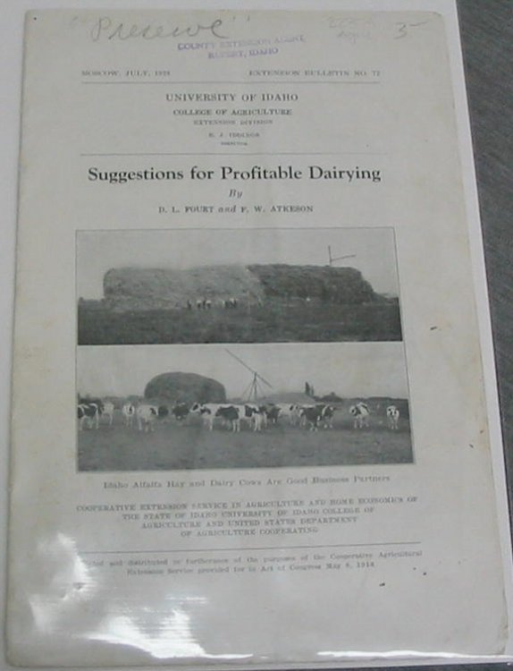 Image for SUGGESTIONS FOR PROFITABLE DAIRYING SUGGESTIONS FOR PROFITABLE DAIRYING