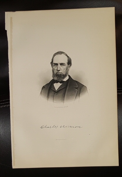 Steel Engraving - Charles Crismon - Original MORMON / Utah Pioneer Steel Engraving