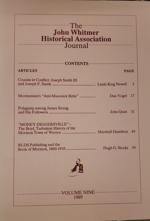 Image for The John Whitmer Historical Association Journal, Volume 9, 1989 The John Whitmer Historical Association Journal, Volume 9, 1989