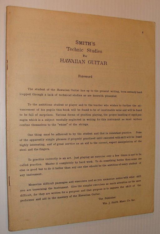 Image for Smith's Technic Studies for Hawaiian Guitar Smith's Technic Studies for Hawaiian Guitar