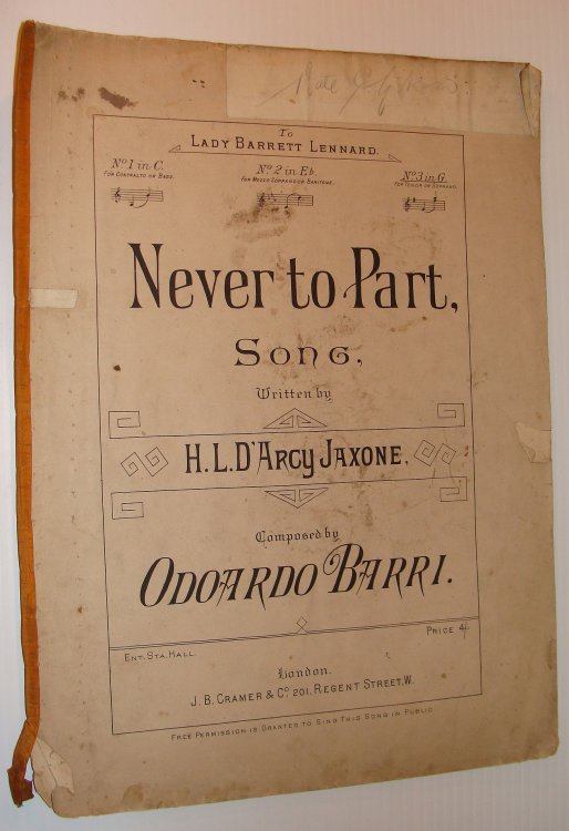 Image for Never To Part: Sheet Music for Piano and Voice Never To Part: Sheet Music for Piano and Voice