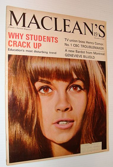 Image for Maclean's Magazine, 15 December 1965 *Genevieve Bujold Cover Photo* Maclean's Magazine, 15 December 1965 *Genevieve Bujold Cover Photo*