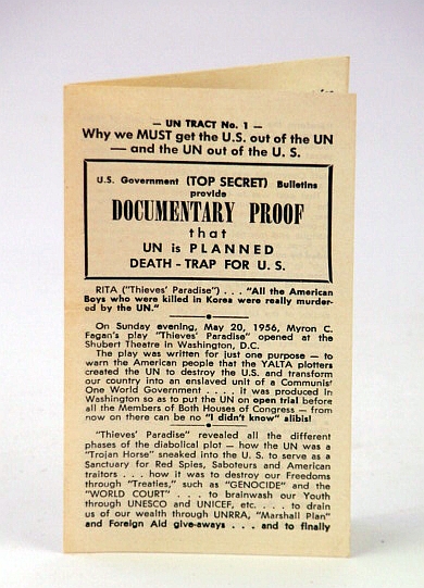Image for Documentary Proof That the UN (U.N. / United Nations) is a Planned Death-Trap for the U.S.: U.N. Tract No. 1 (One) Documentary Proof That the UN (U.N. / United Nations) is a Planned Death-Trap for the U.S.: U.N. Tract No. 1 (One)