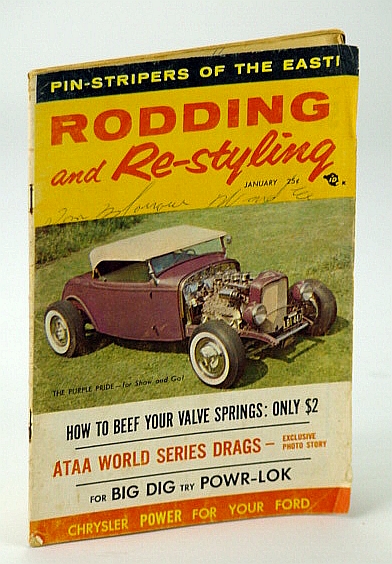 Rodding and Re-styling Magazine, January (Jan.) 1958, Volume 4, Number 11 - Cover Photo of Purple Pride, Belonging to Fred Steele