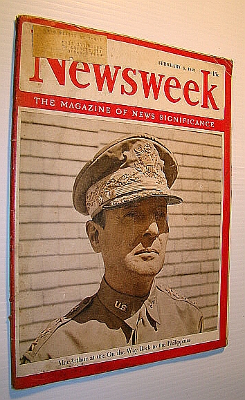 Image for Newsweek - The Magazine of News Significance, February 8, 1943: General Douglas MacArthur Cover Photo Newsweek - The Magazine of News Significance, February 8, 1943: General Douglas MacArthur Cover Photo