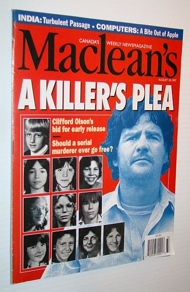 Image for Maclean's, Canada's Weekly Newsmagazine, August 18, 1997 - Clifford Olson Cover Photo Maclean's, Canada's Weekly Newsmagazine, August 18, 1997 - Clifford Olson Cover Photo
