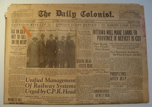 Image for The Daily Colonist, Sunday May 3, 1934, Victoria, British Columbia Newspaper The Daily Colonist, Sunday May 3, 1934, Victoria, British Columbia Newspaper