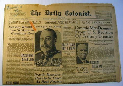 Image for The Daily Colonist, Sunday June 3, 1934, Victoria, British Columbia Newspaper The Daily Colonist, Sunday June 3, 1934, Victoria, British Columbia Newspaper
