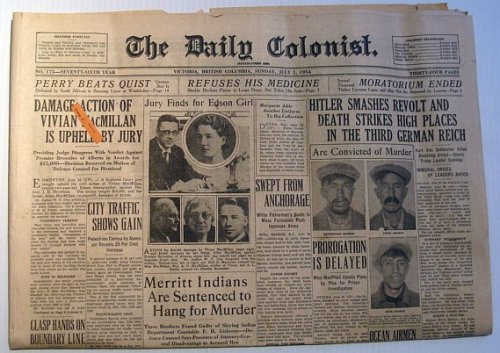 Image for The Daily Colonist, Sunday July 1, 1934, Victoria, British Columbia Newspaper The Daily Colonist, Sunday July 1, 1934, Victoria, British Columbia Newspaper