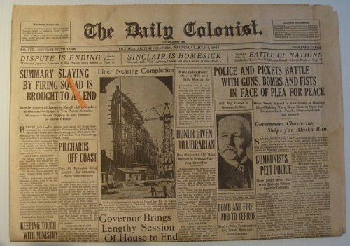 Image for The Daily Colonist, Wednesday July 4, 1934, Victoria, British Columbia Newspaper The Daily Colonist, Wednesday July 4, 1934, Victoria, British Columbia Newspaper